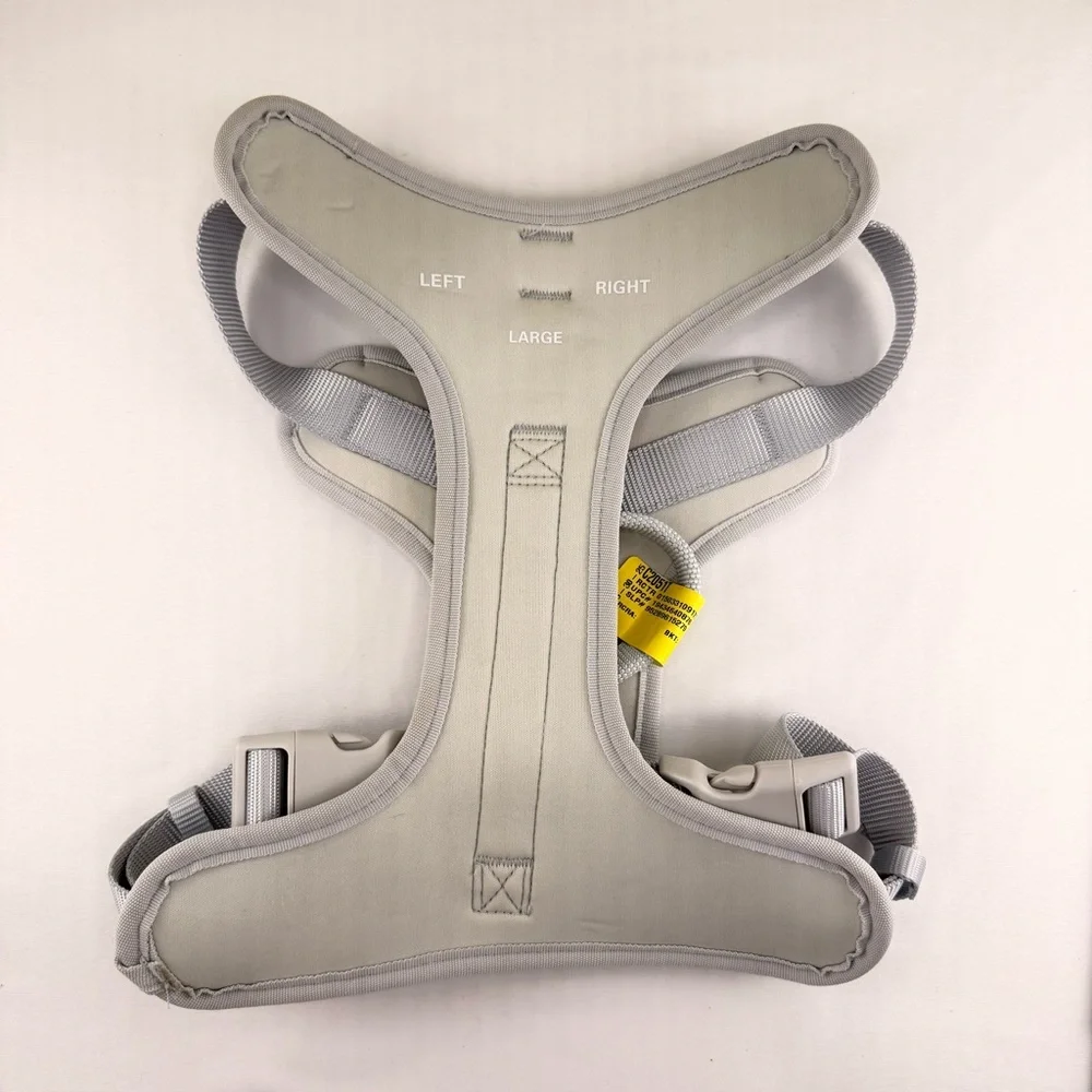 Dog Harness Large Adjustable Gray Padded